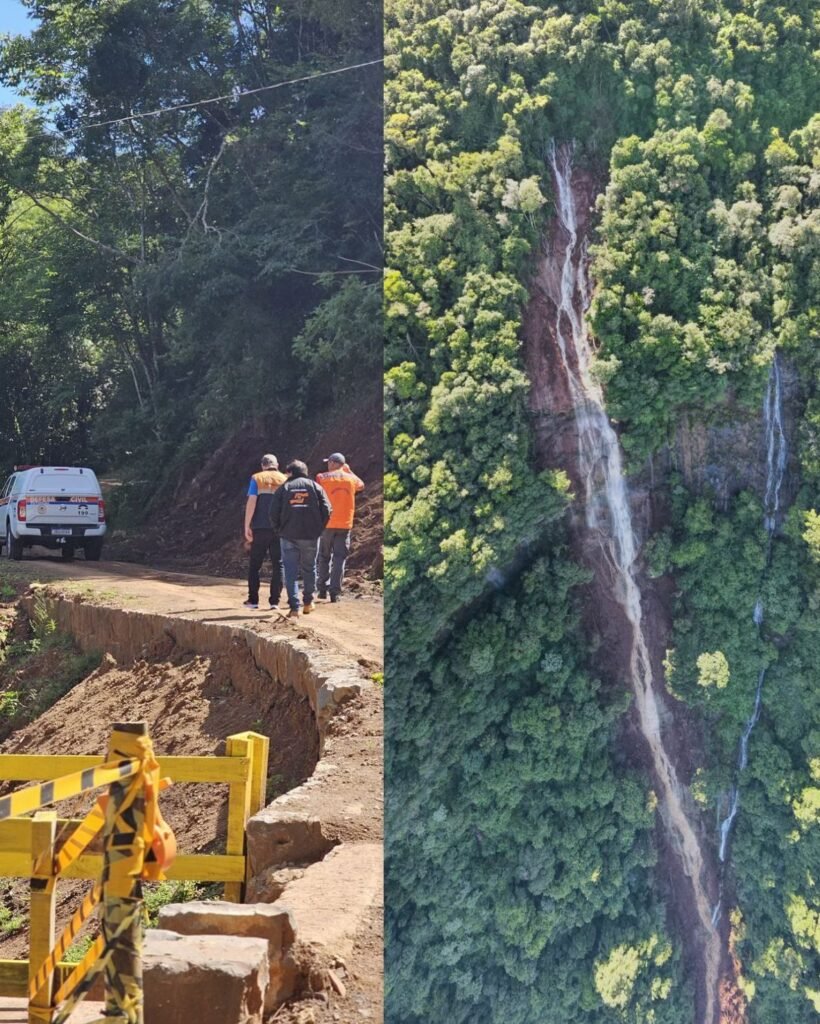 Defesa Civil interdita estradas em Canela após grande deslizamento e rompimento de adutora 1 Delizamento canela - Acontece Gramado