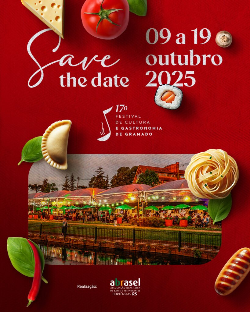 Festival de Gastronomia de Gramado confirma datas de 2025 e terá novo conceito com homenagem ao RS 1 Identidade Festival de Gastronomia Gramado 2025 - Acontece Gramado