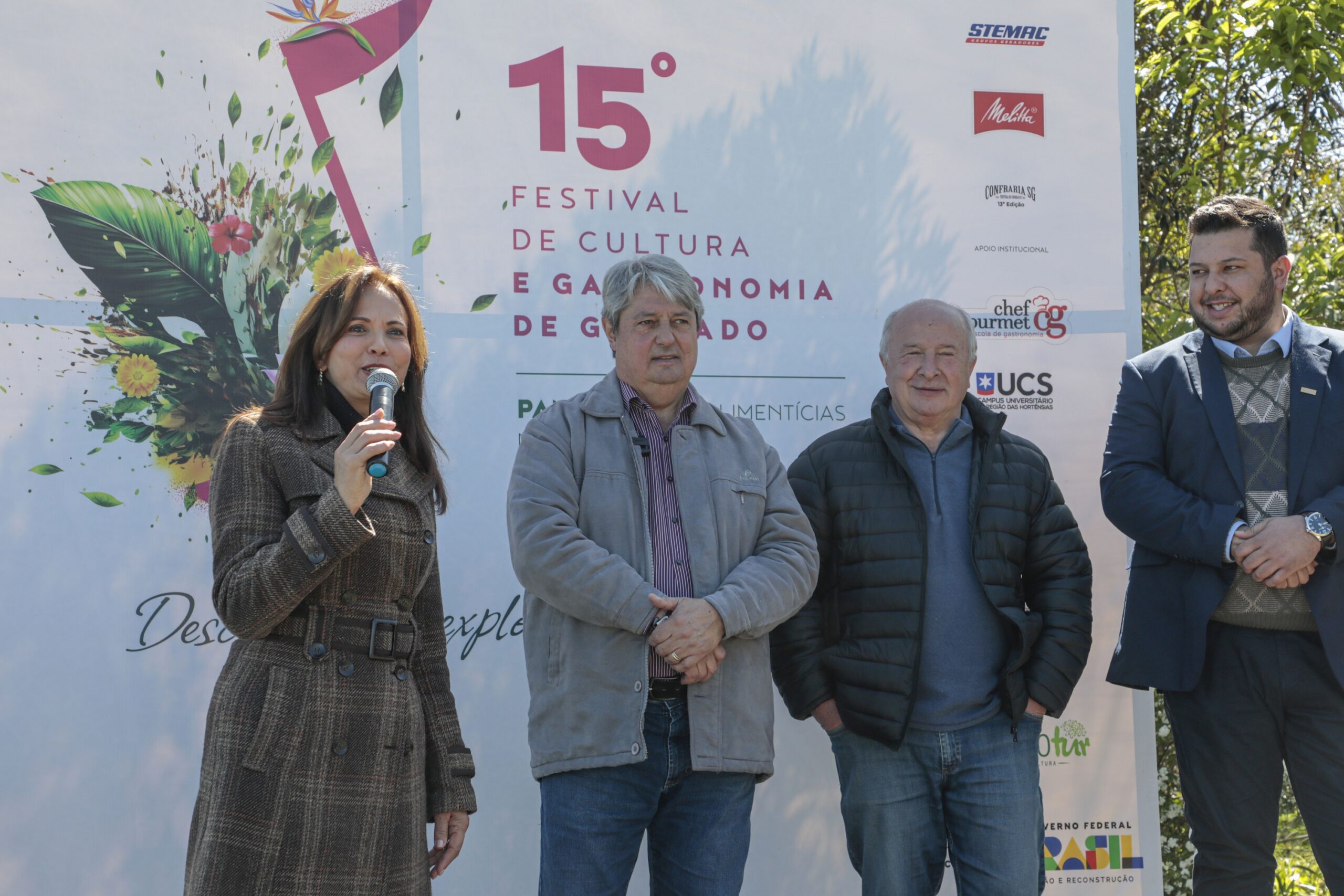 Festival de Gastronomia de Gramado acontece em setembro com protagonismo das PANC 1 Lancamento Festival Rosa helena Volk presidente da Gramadotur prefieto Nestor Tissot Vice prefeito Luia Barbacovi e presidente da Abrasel Marcelo Waslawick scaled - Acontece Gramado