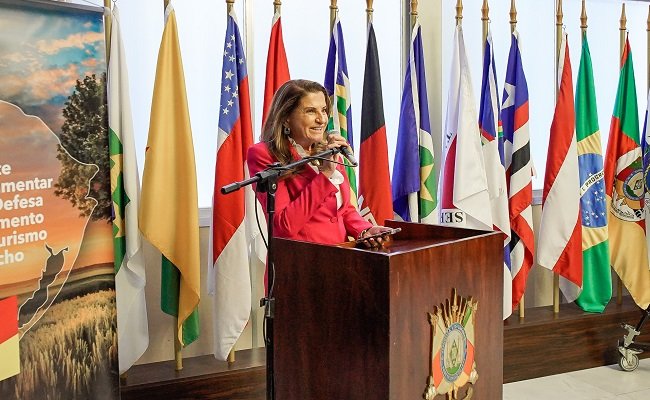 Na Assembleia do RS, empresária Marta Rossi pede mais mais representatividade ao turismo 1 Marta Rossi na Assembleia Leg RS Paulo Garcia - Acontece Gramado