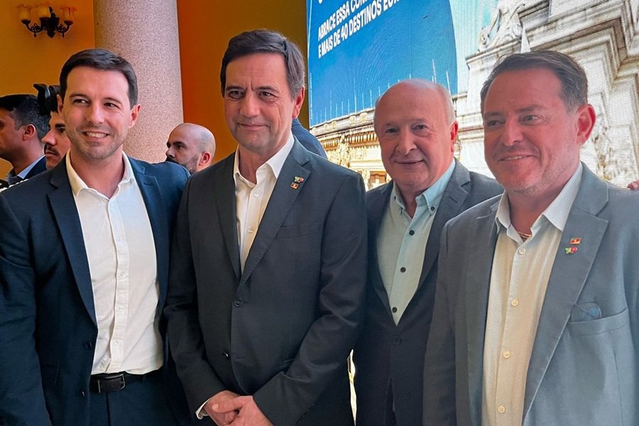 Retomada dos voos da TAP entre Porto Alegre e Lisboa fortalece o turismo de Gramado 1 Retomada TAP Eduardo Zorzanello Carlos Antunes Luia Barbacovi e Ronaldo Santini - Acontece Gramado