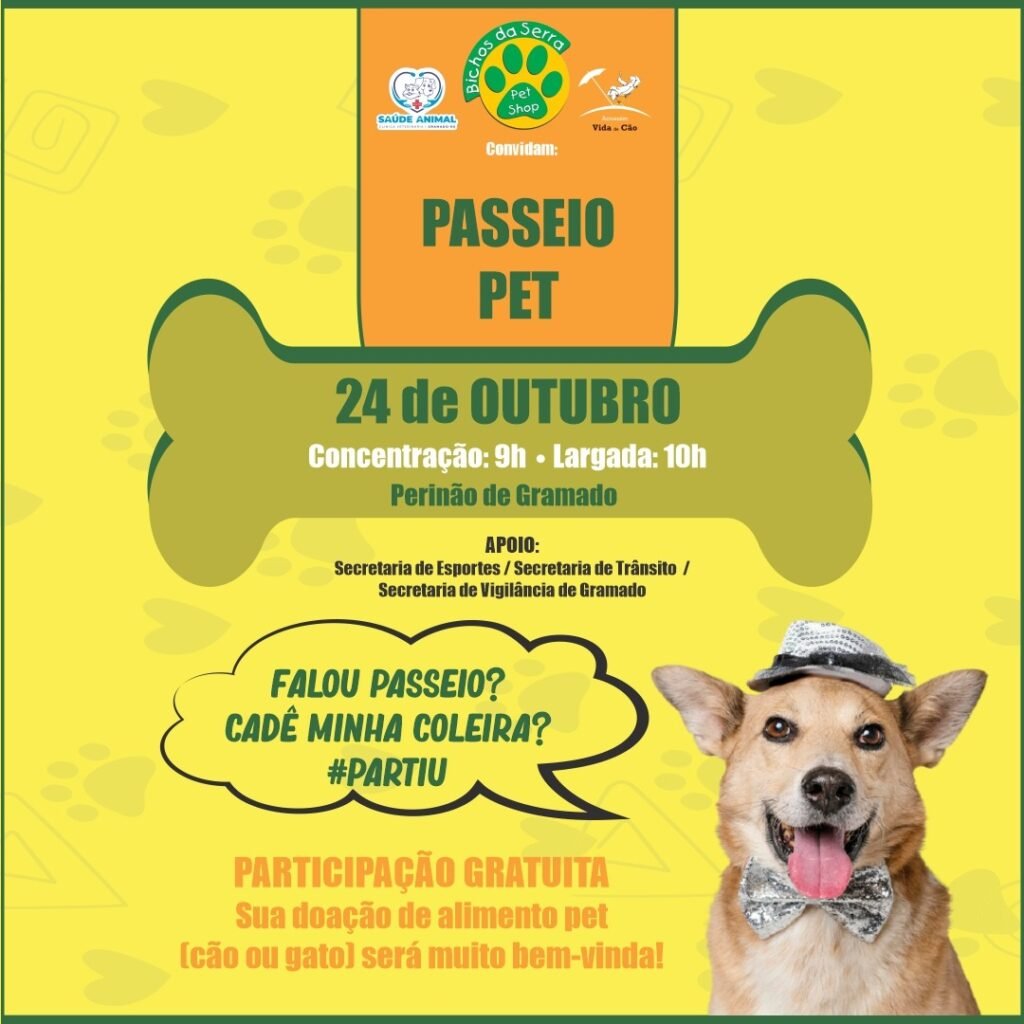 Bichos da Serra promove o Passeio Pet neste domingo em Gramado 1 passeio pet - Acontece Gramado