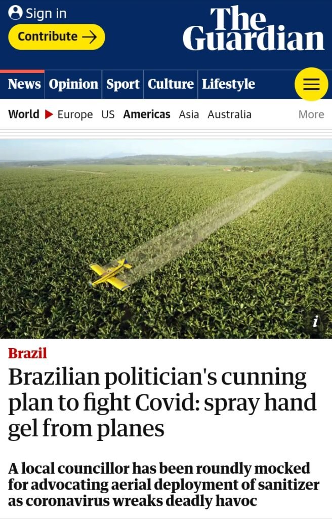 Jornal britânico The Guardian destaca vereador de Canela e pulverização com álcool em gel 1 the 1 - Acontece Gramado