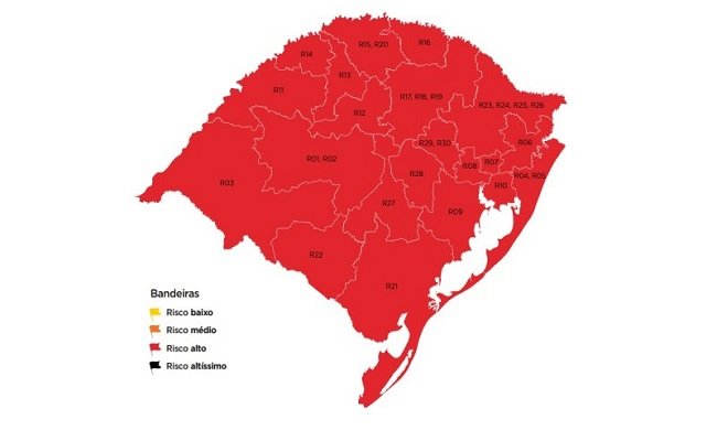 Alerta: Governo do RS coloca todas as regiões em bandeira vermelha pela primeira vez 1 vermelha - Acontece Gramado