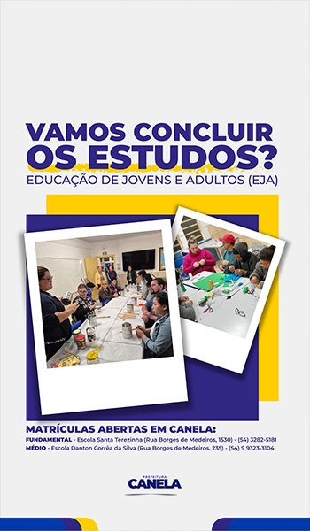 Banner Horizontal - Canela Volta as Aulas