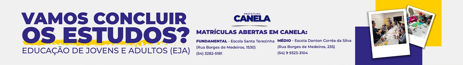 Banner Principal - Canela Volta as Aulas