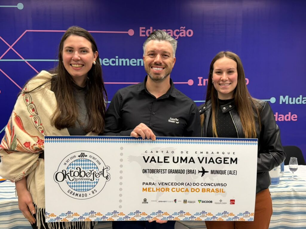 Cuca de bacon com chocolate e abacaxi conquista o título de Melhor Cuca do Brasil em Gramado 2 Thais Capelin 3a Maicon Scaravonatty 1o e Julia Fritsch 2a - Acontece Gramado